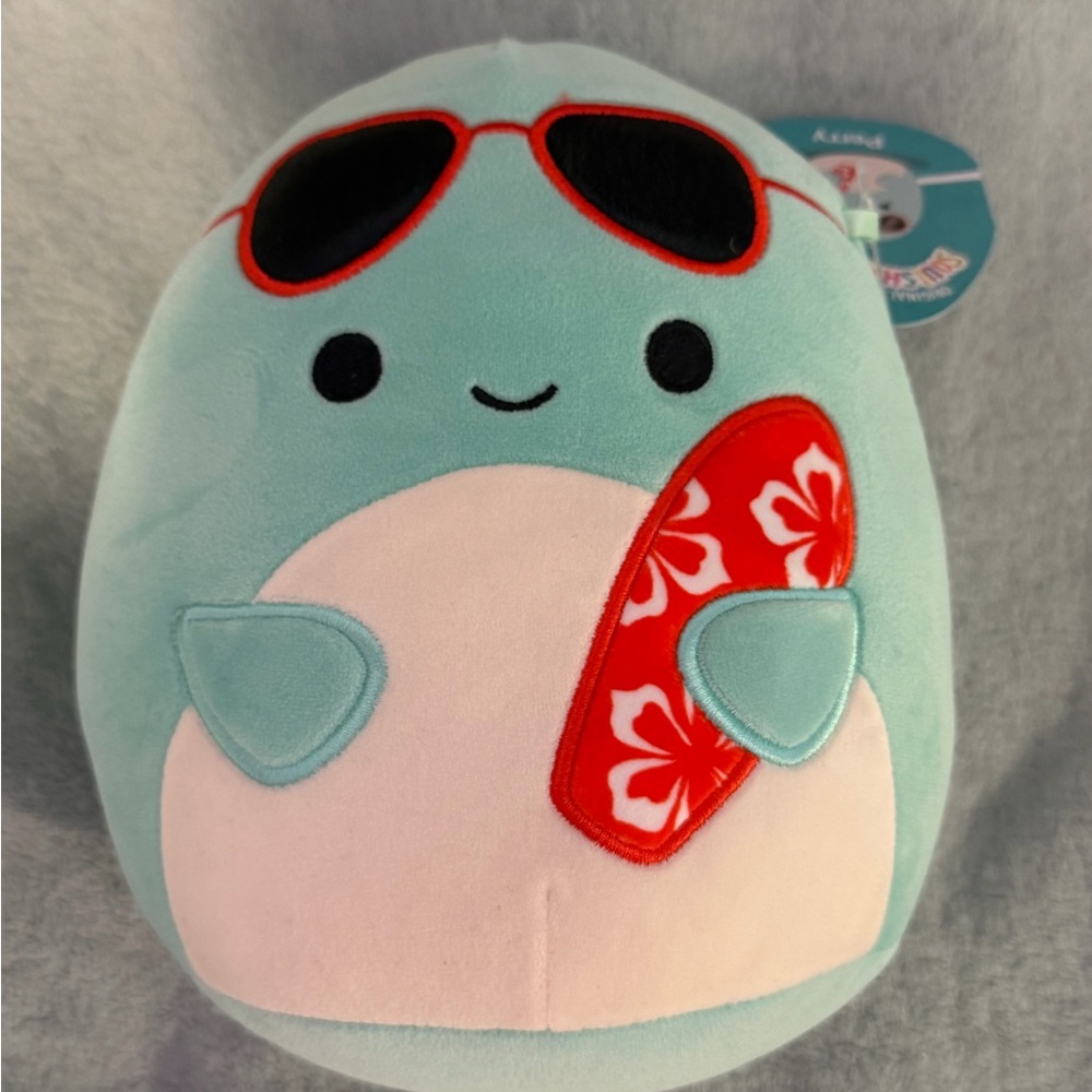 NWT Perry the Dolphin with Surfboard Squishmallow